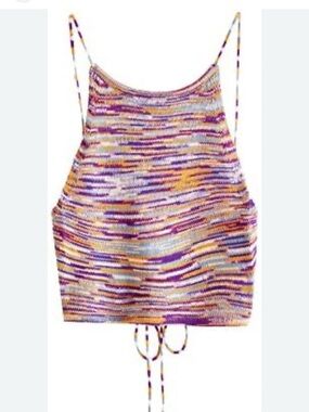 Amazon Multicolor Striped Knit Cami with Drawstring